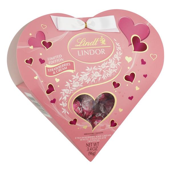 Lindt Lindor Strawberries And Cream White Chocolate Truffles Hy Vee Aisles Online Grocery Shopping 0165