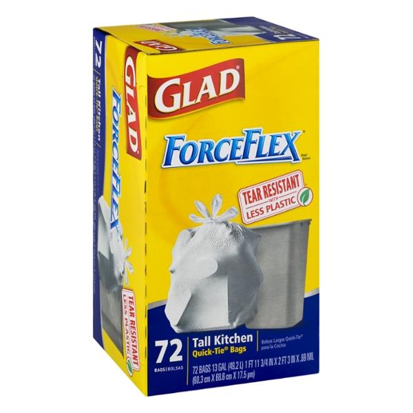 Glad ForceFlex 13Gal Tall Kitchen Bags HyVee Aisles Online Grocery