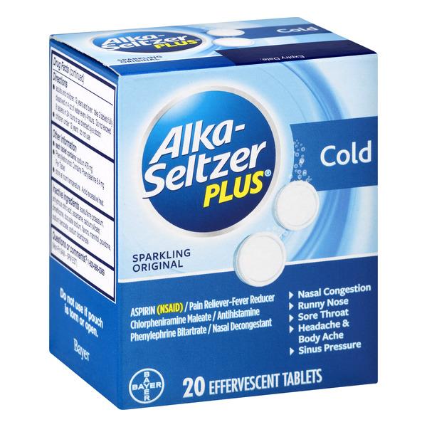 Alka-Seltzer Plus Cold Sparkling Original Effervescent ...
