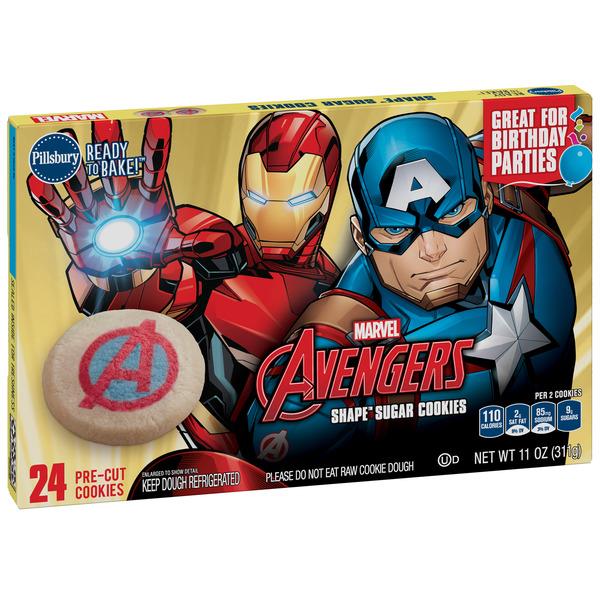 Pillsbury Ready to Bake Marvel Avengers Shape Sugar Cookies 24 Pre-Cut ...
