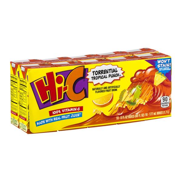 Hi-C Torrential Tropical Punch Fruit Drink 10-6 fl oz Boxes | Hy-Vee ...