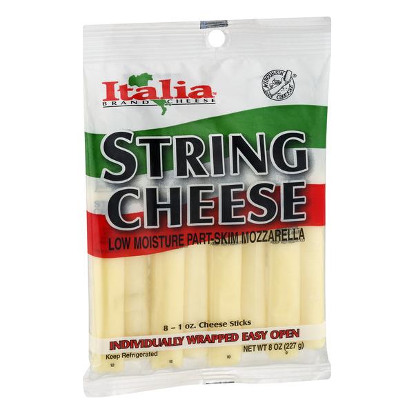 Italia String Cheese Low Moisture PartSkim Mozzarella 8 Count HyVee