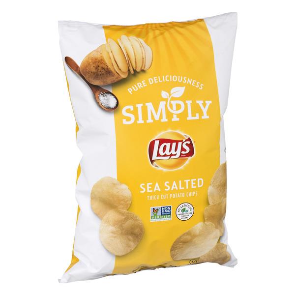 Simply Lay's Sea Salted Thick Cut Potato Chips | Hy-Vee ...