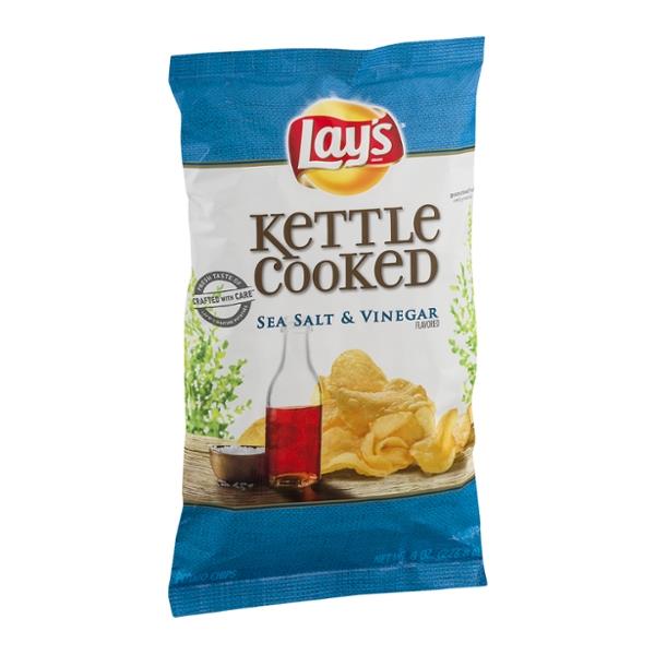 Lay's Kettle Cooked Sea Salt & Vinegar Potato Chips 8 oz. Bag HyVee Aisles Online Grocery