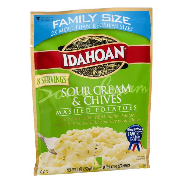 Idahoan Sour Cream & Chives Mashed Potatoes Family Size | Hy-Vee Aisles ...