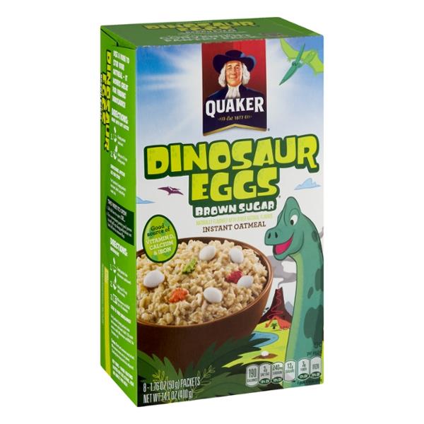 Quaker Oatmeal Dinosaur Eggs Brown Sugar Instant Oatmeal 8 Packets Hy Vee Aisles Online 1665