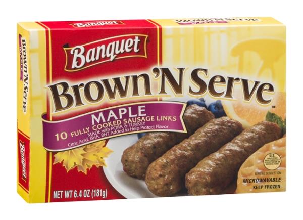 Banquet Brown N Serve Sausage Links Maple 10 CT Hy Vee Aisles   0031000184540 A1L1 ItemMaster Type Large 