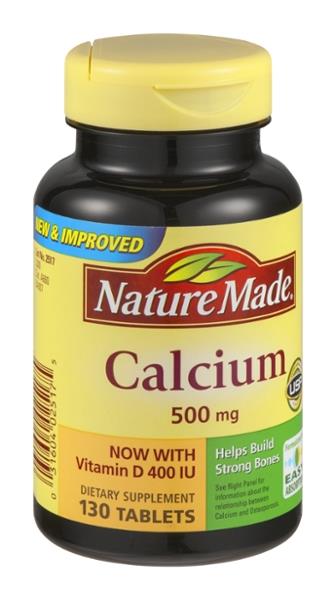 Nature Made Calcium 500mg with Vitamin D 400IU Tablets ...