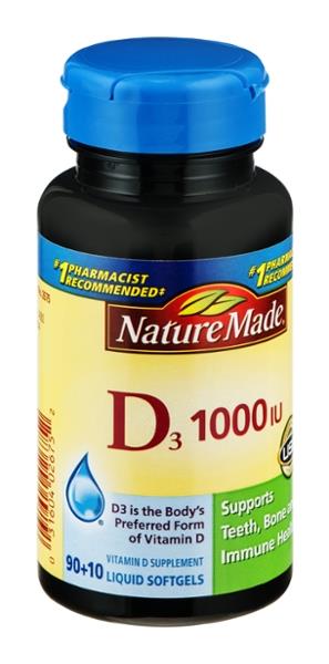Nature Made Vitamin D3 1000 Iu Softgels Hy Vee Aisles