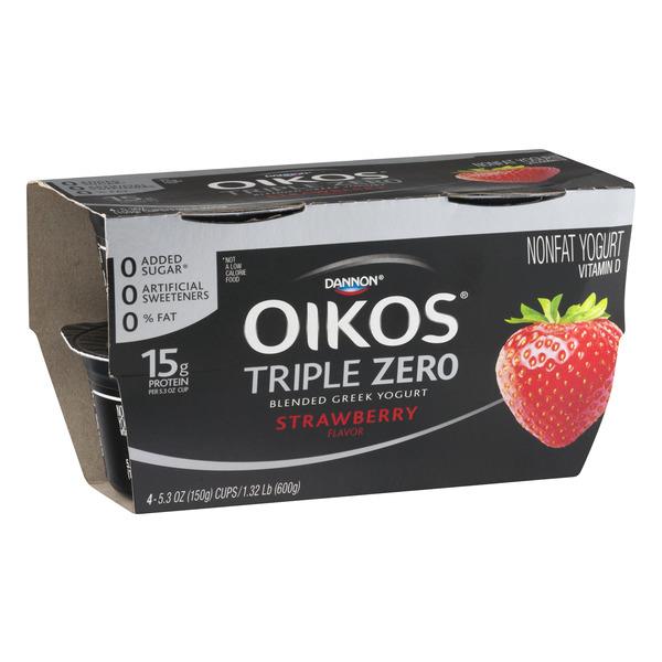 Dannon oikos triple zero strawberry blended greek yogurt 32 oz Oikos Triple Zero Strawberry Yogurt Nutrition Nutrition Pics