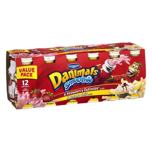 Danimals Smoothies Strawberry/Banana Split Smoothie 12Pk | Hy-Vee ...