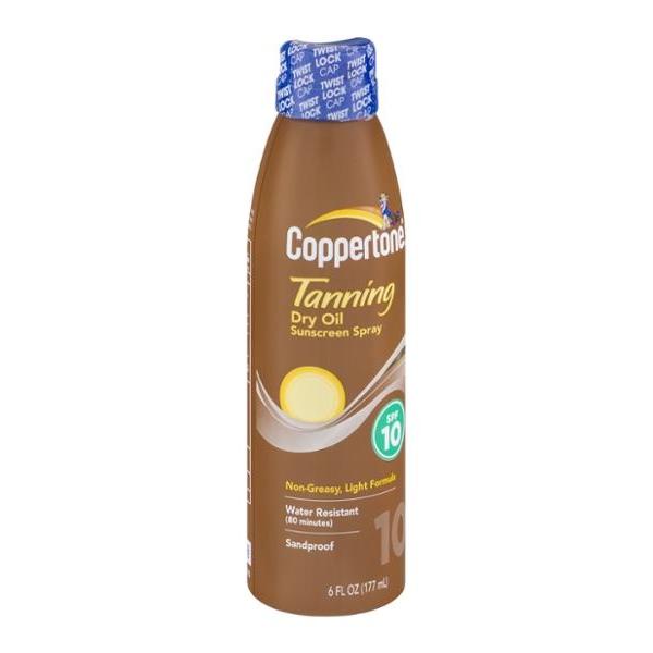 coppertone tanning dry oil sunscreen spray spf 10