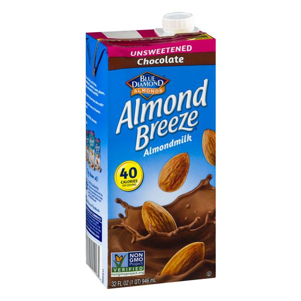 Blue Diamond Almonds Almond Breeze Unsweetened Chocolate Almond Milk ...