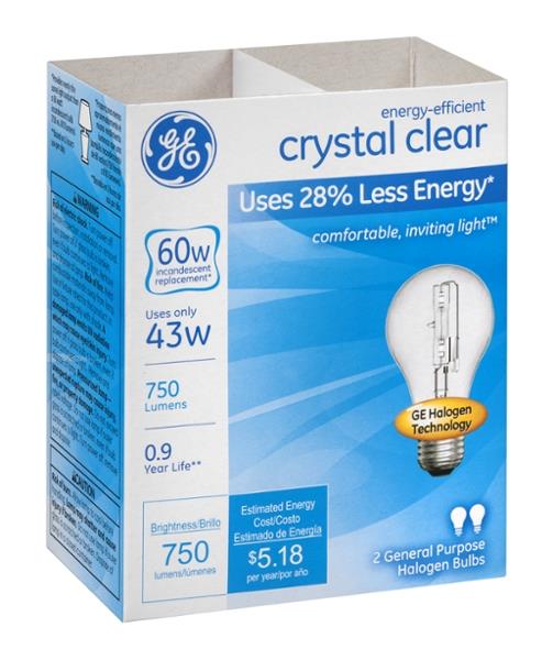 GE Crystal Clear 43W Halogen Bulbs | Hy-Vee Aisles Online Grocery Shopping