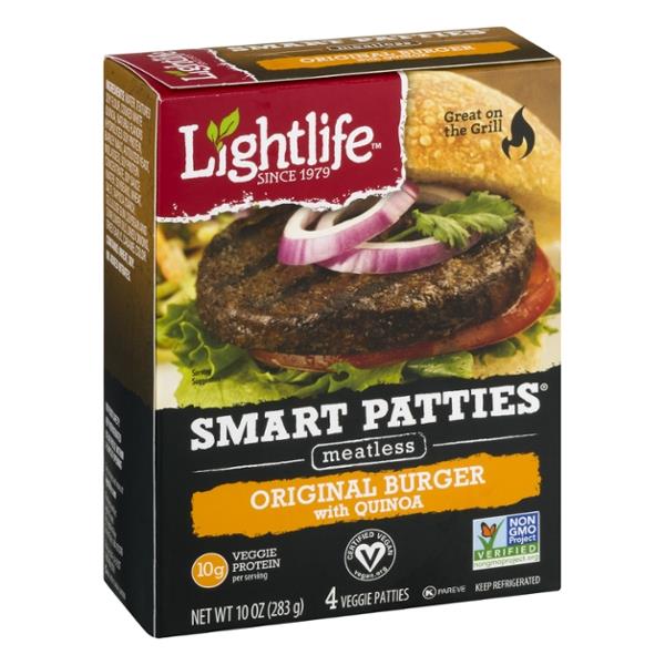 Lightlife Veggie Patties, Meatless, Original Burger With Quinoa Hy