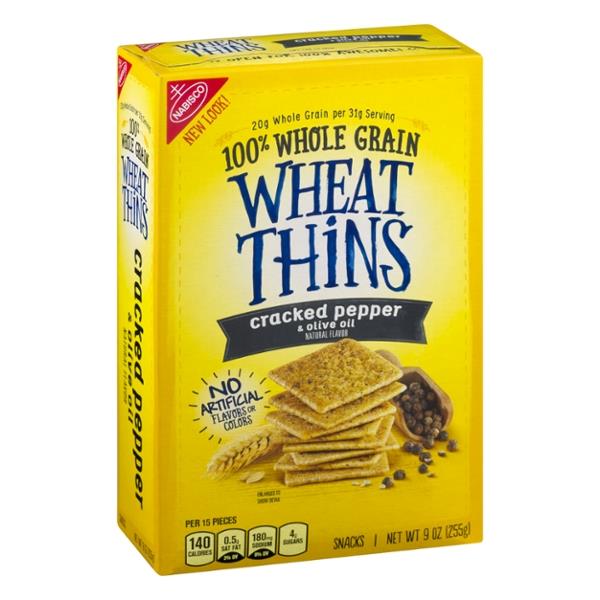 Wheat Thins 100% Whole Grain Snacks Cracked Pepper & Olive Oil | Hy-Vee