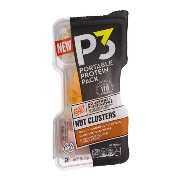 P3 Nut Clusters Peanut Almond Nut Clusters, Cheddar & Turkey Breast