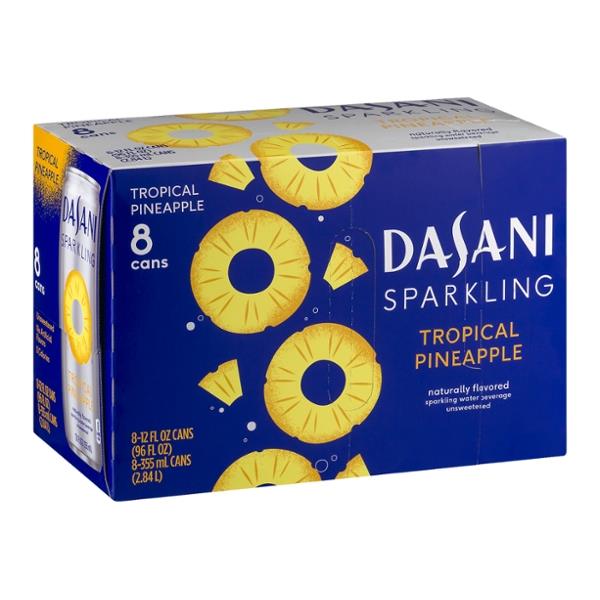 Dasani Sparkling Tropical Pineapple Water Beverage 8 Pack HyVee