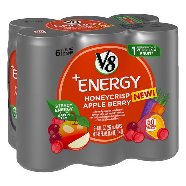 V8 +Energy Honeycrisp Apple Berry, 6Pk HyVee Aisles Online Grocery
