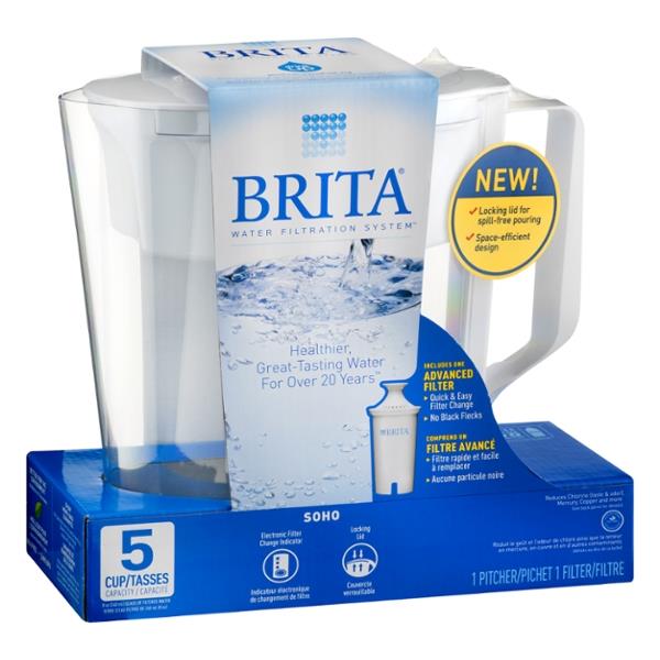 Brita Soho White Pitcher Water Filtration System 5 Cup HyVee Aisles