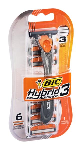 Bic Hybrid 3 Advance Handle 6 Cartridges Hy Vee Aisles Online
