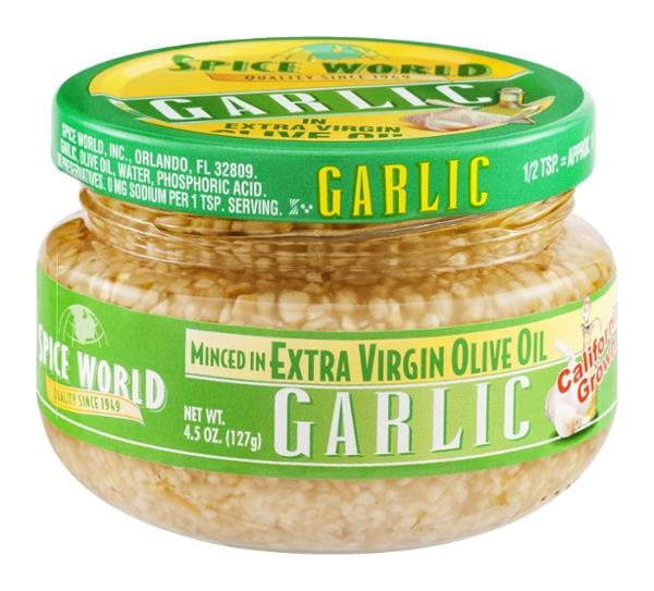 Spice World Minced Garlic in Extra Virgin Olive Oil HyVee Aisles