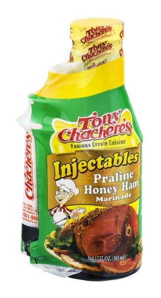 Tony Chachere Injectable Marinades with Injector, Praline Honey Ham, 3 Count, 17 oz
