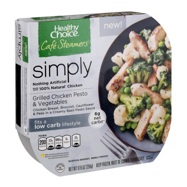 Healthy Choice Cafe Steamers Simply Grilled Chicken Pesto & Vegetables ...