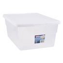 Sterilite 16 Qt Clear Storage Bin with White Lid