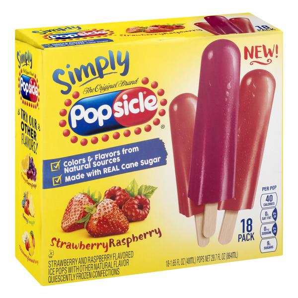 Popsicle Simply Strawberry And Raspberry Ice Pop Variety Pack 18 165 Fl Oz Pops Hy Vee 7403