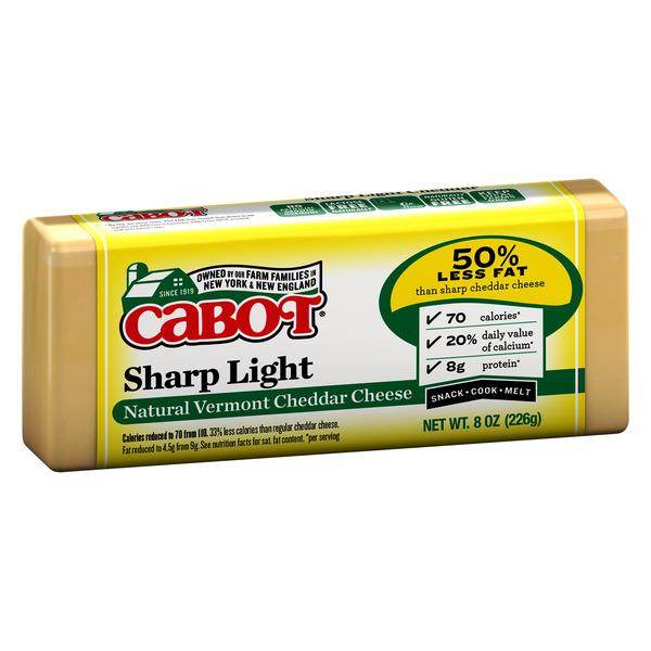 Cabot Lite 50 Yellow Sharp Cheddar Cheese | Hy-Vee Aisles Online ...