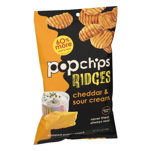 Popchips Popped Potato Snack Ridges Cheddar & Sour Cream | Hy-Vee ...