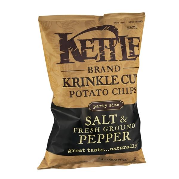 Kettle Brand Krinkle Cut Salt & Fresh Ground Pepper Potato Chips Party Size HyVee Aisles