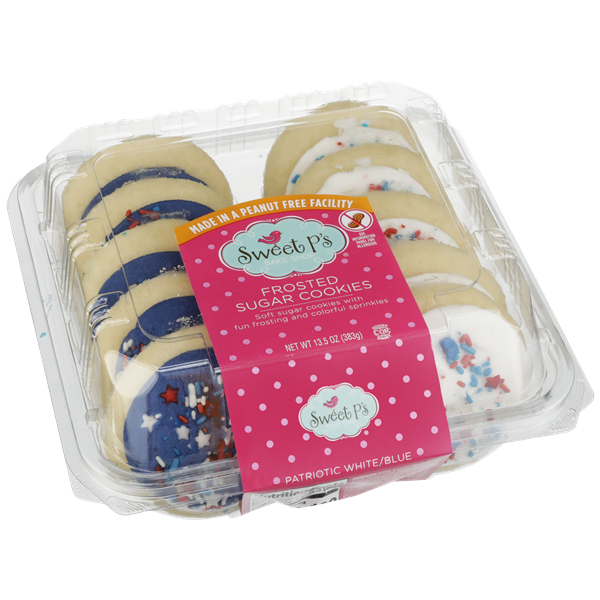 Sweet P's Bake Shop Frosted Sugar Cookies, Patriotic White/Blue | Hy ...