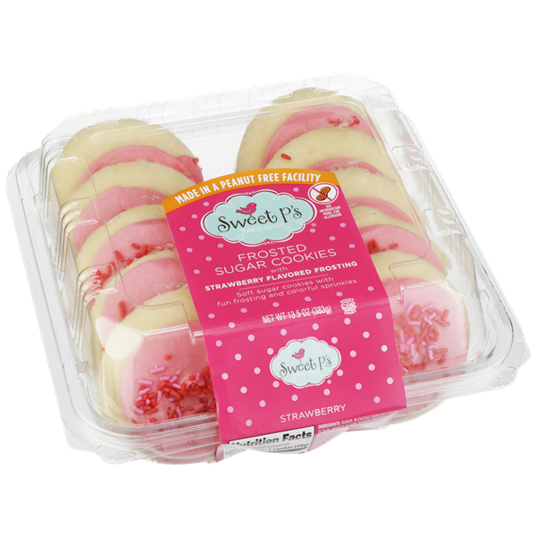 Sweet P's Bake Shop Strawberry Frosted Sugar Cookies | Hy-Vee Aisles ...