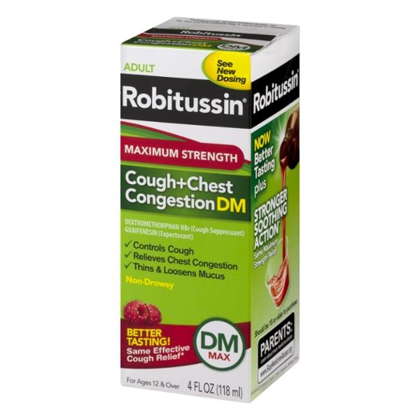 Robitussin Maximum Strength Cough+Chest Congestion DM Non-Drowsy Liquid ...