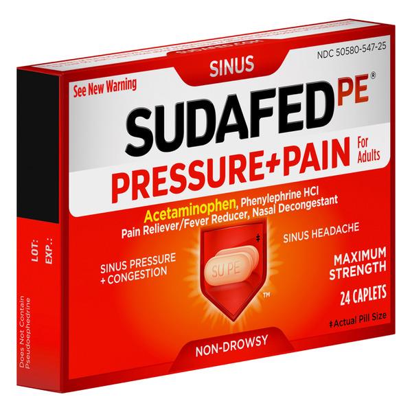 Sudafed PE Pressure + Pain for Adults Maximum Strength NonDrowsy