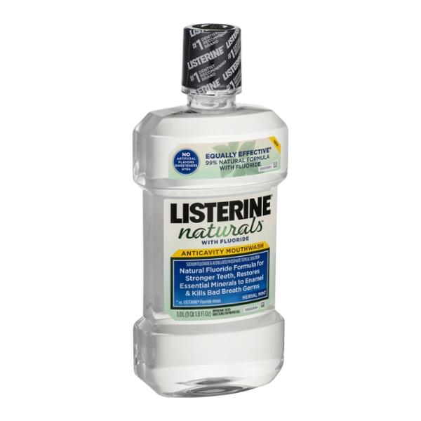 Listerine Naturals with Fluoride Herbal Mint Anticavity Mouthwash Hy