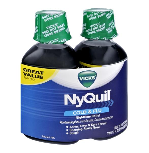 Vicks NyQuil Original Flavor Nighttime Cold & Flu Relief Liquid -2Ct ...