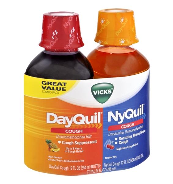 Vicks DayQuil/NyQuil Cough Suppressant Liquid 2Ct HyVee Aisles
