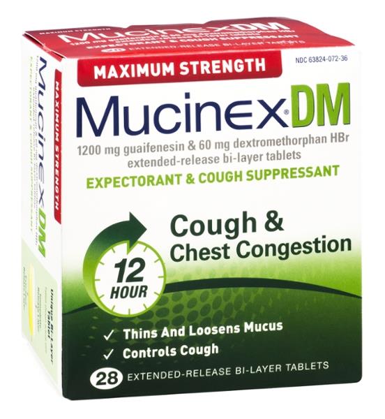 Mucinex DM Maximum Strength Extended-Release Bi-Layer Expectorant/Cough ...