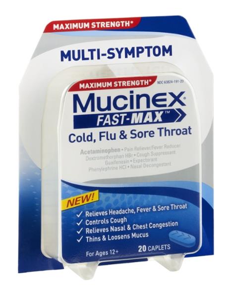 Mucinex Fast-Max Cold, Flu & Sore Throat Multi-Symptom Caplets | Hy-Vee ...