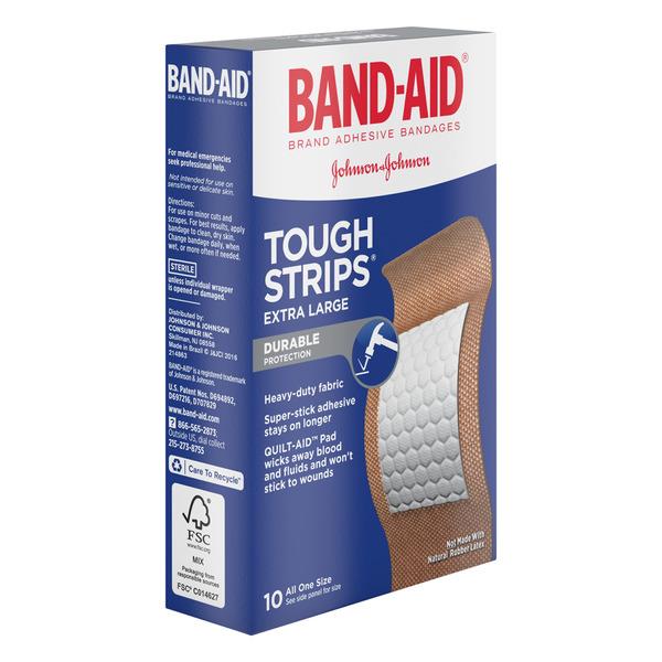 BandAid Brand Extra Large Tough Strips All One Size Adhesive Bandages