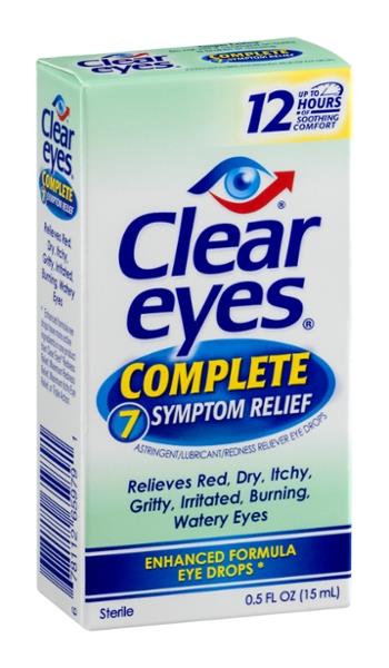 Clear Eyes Complete 7 Symptom Relief Enhanced Formula Eye Drops | Hy ...