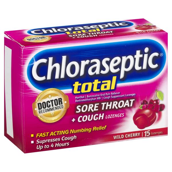 Chloraseptic Total Wild Cherry Sore Throat + Cough Lozenges HyVee