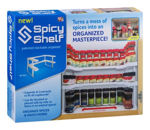 As Seen On TV Spicy Shelf Patented Stackable Organizer 2 CT Hy