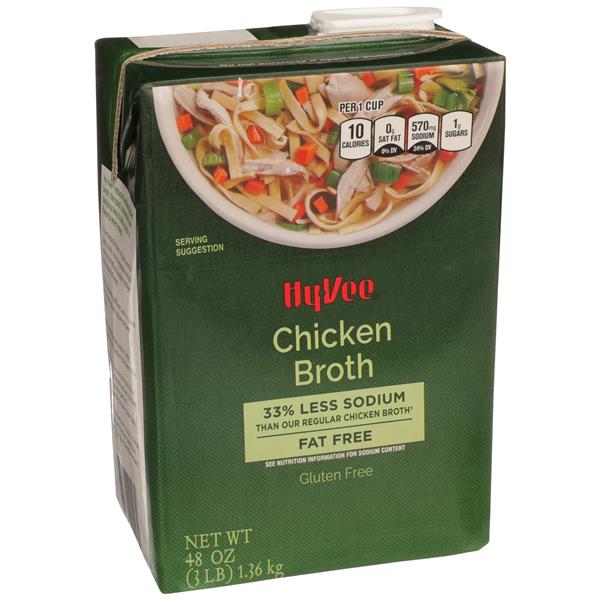HyVee Clear Chicken Broth 33 Less Sodium Fat Free HyVee Aisles Online Grocery Shopping