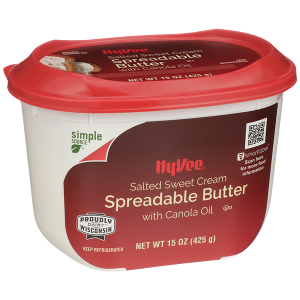 HyVee Sweet Cream Spreadable Butter with Canola Oil HyVee Aisles Online Grocery Shopping