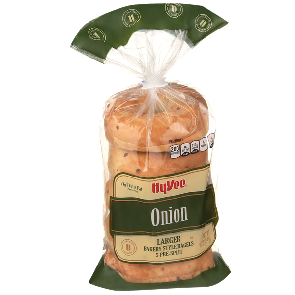 HyVee Onion Bagels 5 Count PreSplit HyVee Aisles Online Grocery