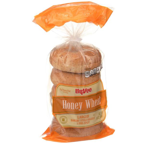 HyVee Honey Wheat Bagels 5 Count PreSplit HyVee Aisles Online